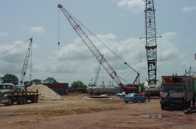 Heavy-duty crane worksite at HTSL Free Port Zone